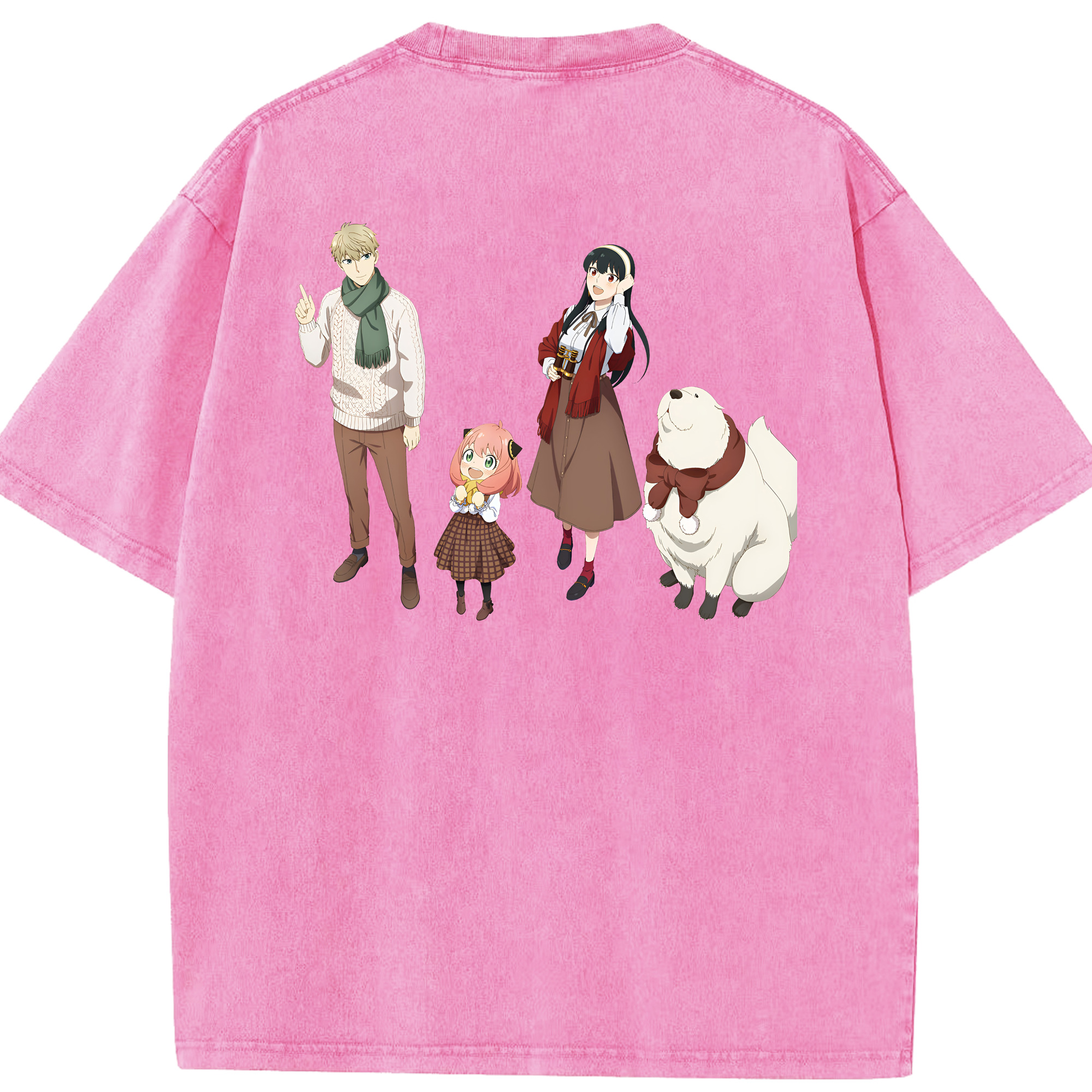 （画像用） SPY×FAMILY间谍家家酒 綿100% ヴィンテージ風 半袖Tシャツ（背面プリント）